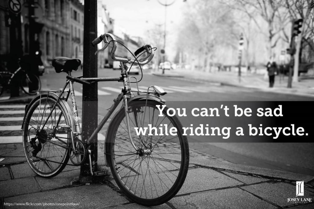 while riding a bicycle